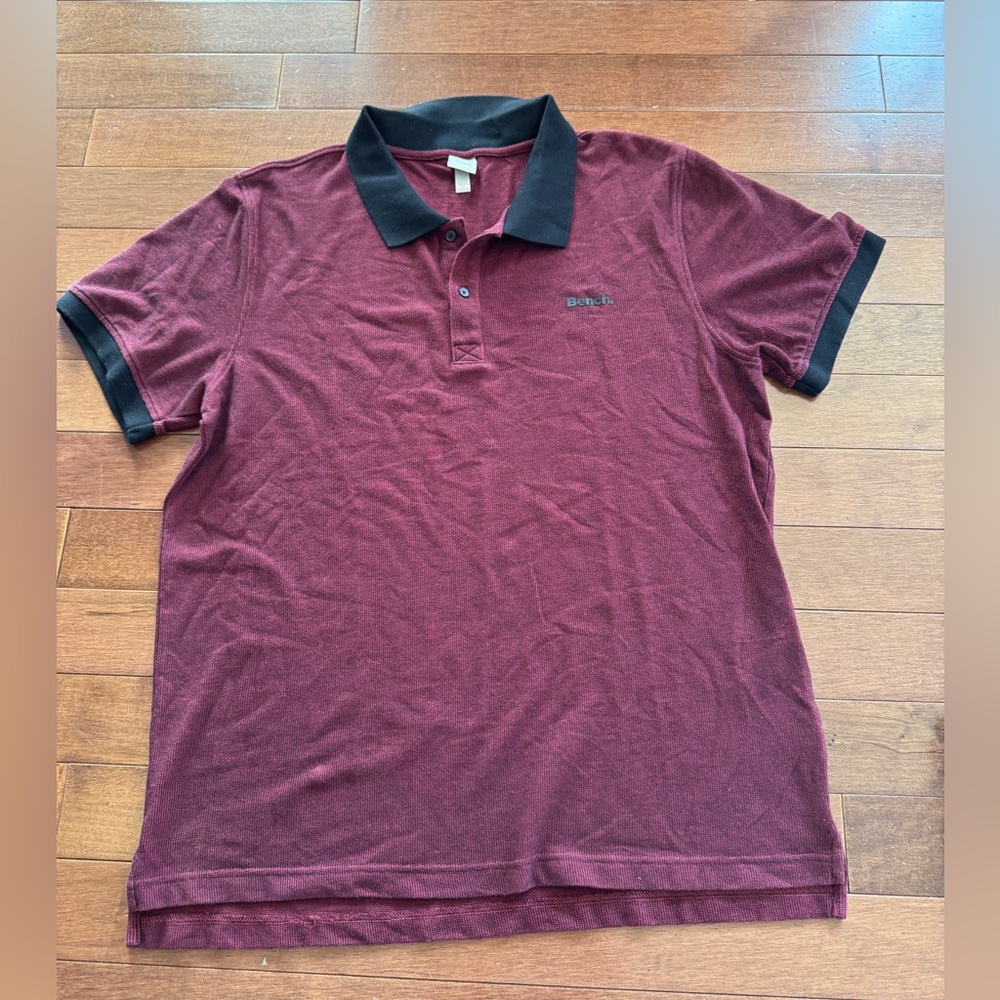 Bench Men XL polo shirt short sleeve Maroon